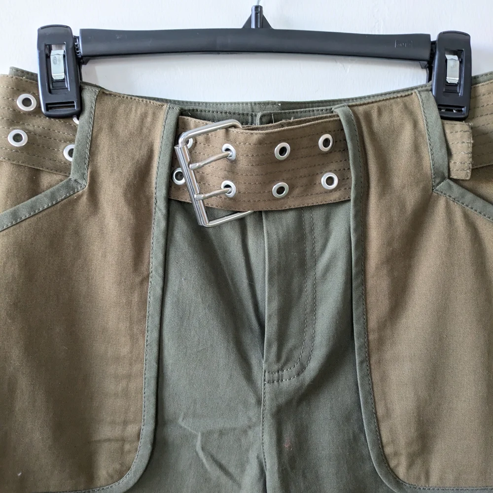 10 Crosby Derek Lam Two-Tone Cargo Pants - Picture 4 of 10
